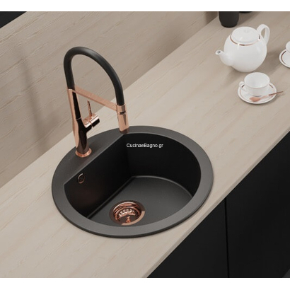 LAVEO Pola Rose Gold/Black Μπαταρία Κουζίνας Ντους BAP 878D