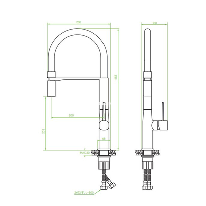 LAVEO Pola Χρωμέ/Grey Μπαταρία Κουζίνας Ντους BAP 978D