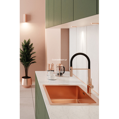 LAVEO Pola Rose Gold/Black Μπαταρία Κουζίνας Ντους BAP 878D