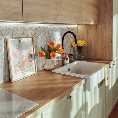 LAVEO Pola Rose Gold/Black Μπαταρία Κουζίνας Ντους BAP 878D