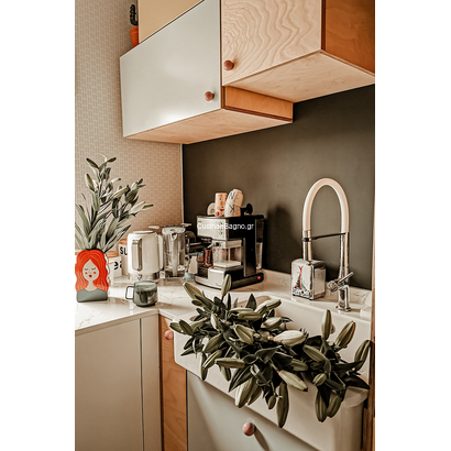 LAVEO Pola Χρωμέ/White Μπαταρία Κουζίνας Ντους BAP 678D