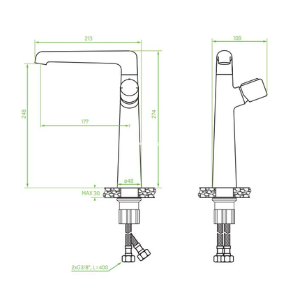 LAVEO Pretto Graphite Μπαταρία Κουζίνας BAO 965D