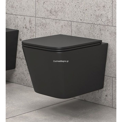 Karag Tornado Rimless Black Matt Λεκάνη Κρεμαστή 53cm LT 057E-MB