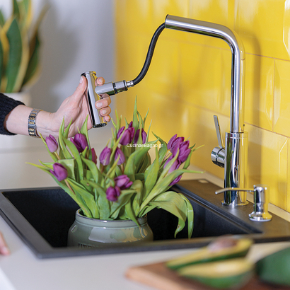 LAVEO Toro Χρωμέ Μπαταρία Κουζίνας Ντους BAX 069D