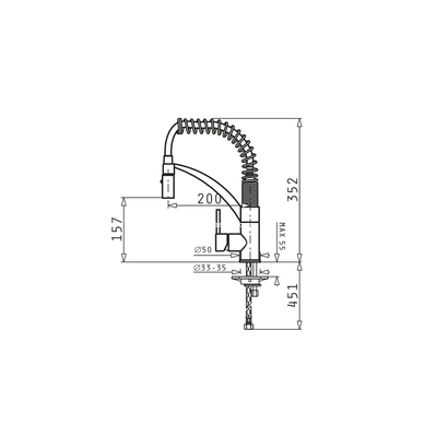 Pyramis Mini Cresento Χρωμέ Μπαταρία Κουζίνας Ντους 090900701