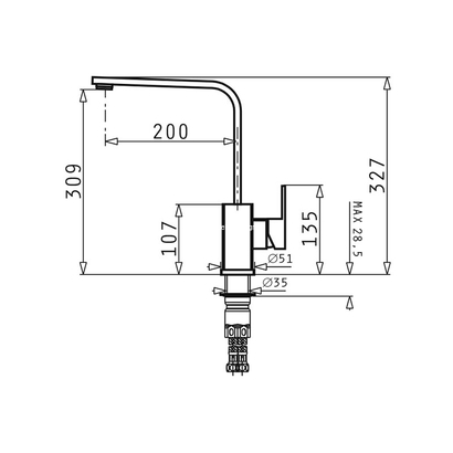 Pyramis Cecilia Inox Μπαταρία Κουζίνας Ανοξείδωτη 090917301