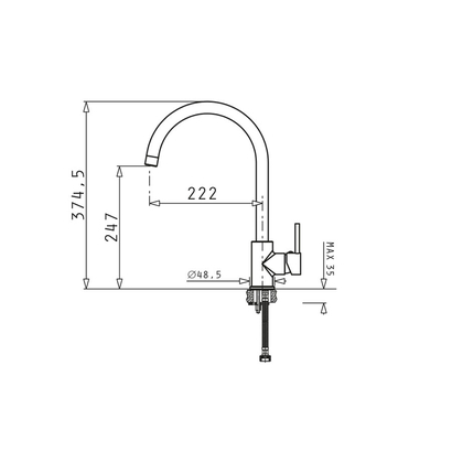 Pyramis Ecoline Spicato Χρωμέ Μπαταρία Κουζίνας 090932901