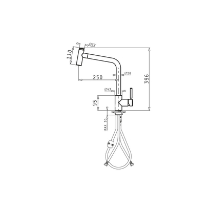 Pyramis Sonatina Χρωμέ Μπαταρία Κουζίνας Με Ντους 090940201