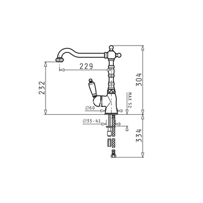Pyramis Baroque Μπρονζέ Μπαταρία Κουζίνας 095120201