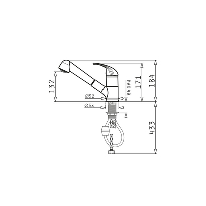 Pyramis Festivo Iron Grey Μπαταρία Κουζίνας Με Ντους 090912401