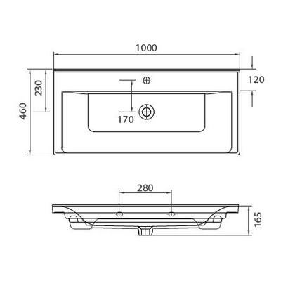 Karag Sava 2100 Νιπτήρας 100x46 Κρεμαστός/Επίπλου