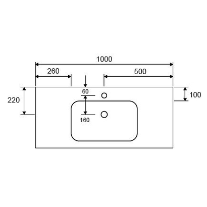 Karag ELOISE 100x46 Νιπτήρας Επίπλου Solid