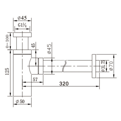 KARAG LF9005-B Σιφώνι Νιπτήρα Λευκό Ματ