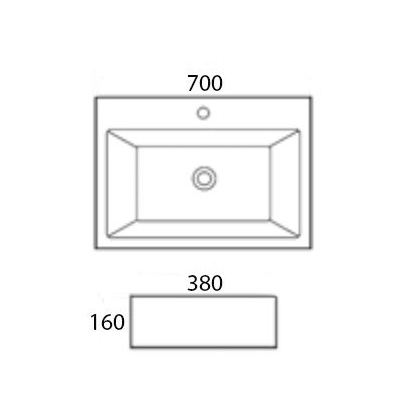 Karag LT 2003 Νιπτήρας 70x38 Επιτραπέζιος