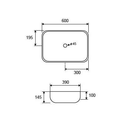 Karag LT 2143-PMW MILOS Bianco Opaco 60x39 Νιπτήρας Επιτραπέζιος Λευκός Ματ