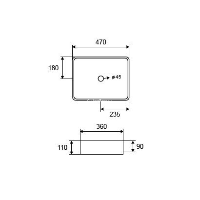 Karag LT 2178-S 47x36 Νιπτήρας Επιτραπέζιος