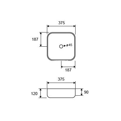 Karag LT 2184 37,5x37,5 Νιπτήρας Επιτραπέζιος