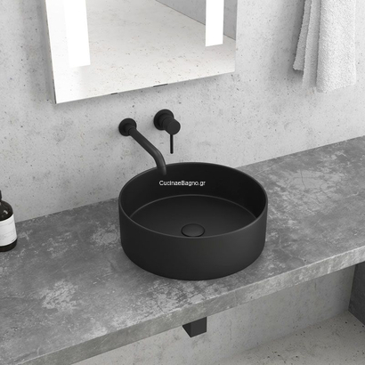 Karag LT 3134-ΜMB MATT BLACK 35x35 Νιπτήρας Επιτραπέζιος Μαύρος Ματ