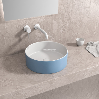 Karag LT M3134-BLW Φ35,5 BIANCO-AZZURO OPACO Νιπτήρας Επιτραπέζιος