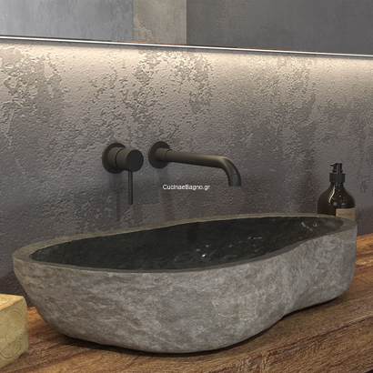 Karag NATURAL RIVER STONE LARGE Νιπτήρας 900x340-450x150 Επιτραπέζιος NRSL GREY