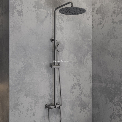 Karag Στήλη Ντουζιέρας Με Μπαταρία LEA Gun Metal SO073A