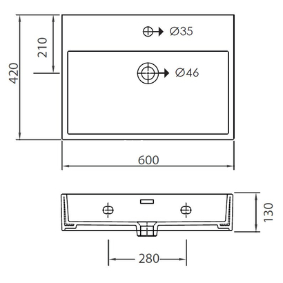 Karag DAPHNE 53760 Νιπτήρας 60x42 Κρεμαστός