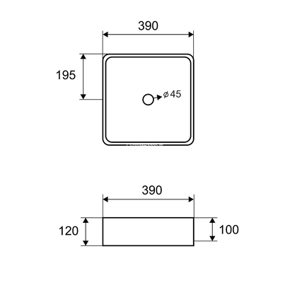 Karag Concrete Ira Fruitcake Νιπτήρας 39x39 Επιτραπέζιος
