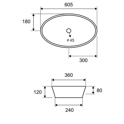 Karag LT 1132 60,5x36 Νιπτήρας Επιτραπέζιος