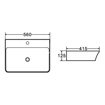 Karag LT 2259 Νιπτήρας 56x41,5 Επιτραπέζιος