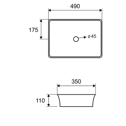 Karag LT 2261 Νιπτήρας 49x35 Επιτραπέζιος