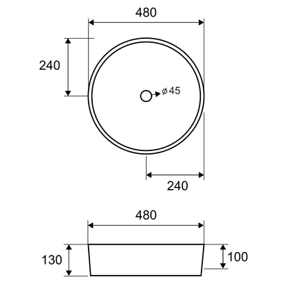 Karag LT 3206-H 48x48 Νιπτήρας Επιτραπέζιος