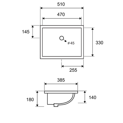 Karag LT 6008 Νιπτήρας 51x38,5 Υποκαθήμενος