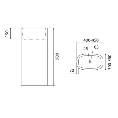 Karag RIVER STONE OUTSIDE BURNED Νιπτήρας 40-45x90 Δαπέδου PNRB GREY