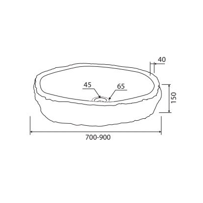 Karag NATURAL RIVER STONE LARGE Νιπτήρας 900x340-450x150 Επιτραπέζιος NRSL GREY