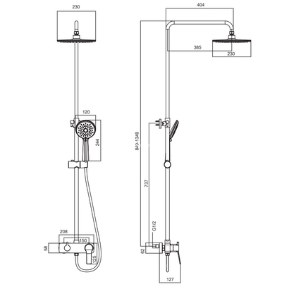 Karag Στήλη Ντουζιέρας Με Μπαταρία ANDARE Χρωμέ WNX33R98C