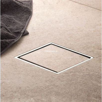 Karag Confluo Ceramic 1 Large 15x15 No Flange Σιφώνι Δαπέδου Τετράγωνο