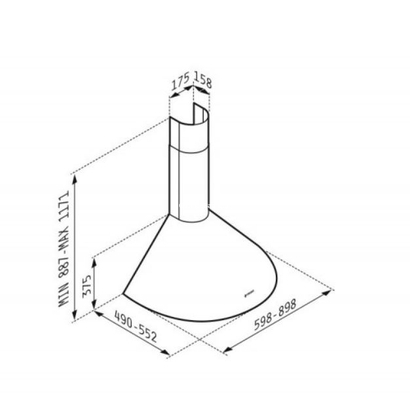 Pyramis Καμινάδα Στρογγυλή 90cm Απορροφητήρας Inox 065017901