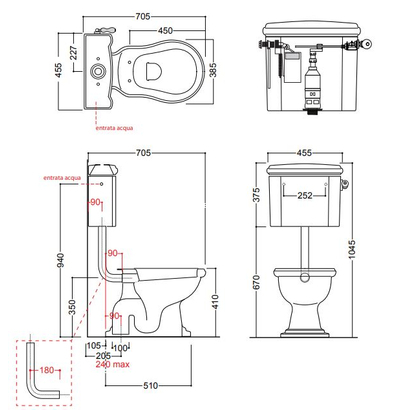 Kerasan Retro 72x45 Λεκάνη Με Καζανάκι Τοίχου