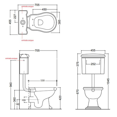 Kerasan Retro 72x45 Λεκάνη Με Καζανάκι Τοίχου