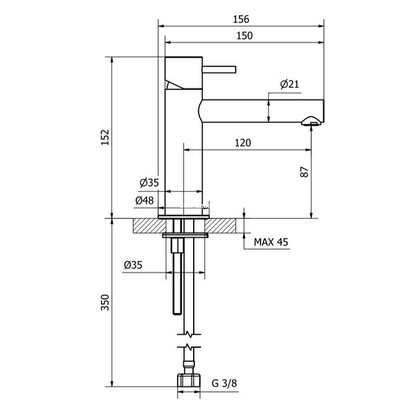 Teorema Treunosei Inox Μπαταρία Νιπτήρα 210211