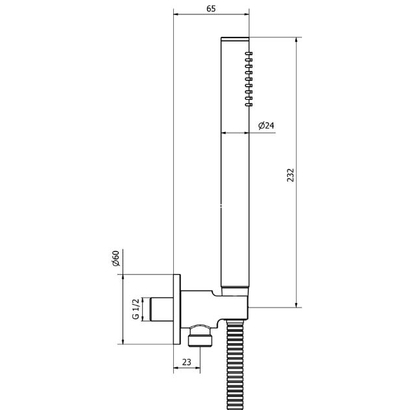 Teorema Treunosei Inox Παροχή Νερού Με Στήριγμα - Ντους Χειρός - Σπιράλ 4502021