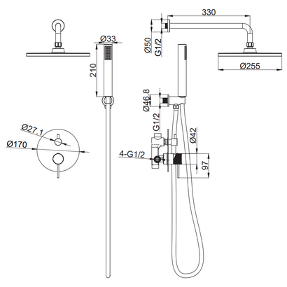 Xenon 16010 Σετ Μπαταρία Εντοιχισμού TEMA