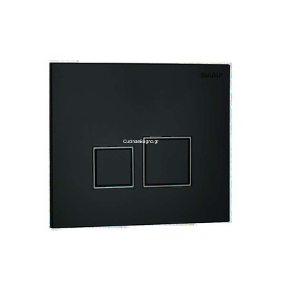 Siamp 111983 Square Black Matt Πλακέτα Χειρισμού Καζανακιού 3/6 lit