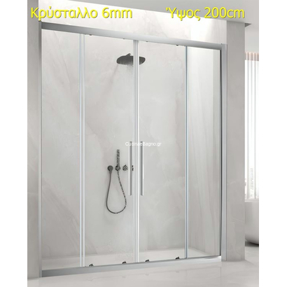 Καμπίνα Ντουζιέρας Συρόμενη 170-175x200 Cm Aquarelle Venia 80 200 Plus
