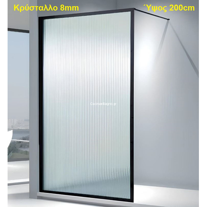 Σταθερό Κρύσταλλο 100x200 Cm Aquarelle Wave Black