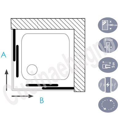 Καμπίνα 90x120x180 Cm Aquarelle Oia 10 Παραλληλόγραμμη