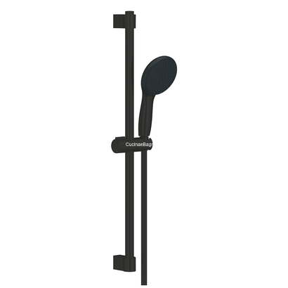 Grohe Tempesta 110 261622433 Black Matt 60cm Βέργα Ντους Με Σπιράλ & Ντους Χειρός