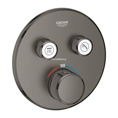 Grohe Grohtherm SmartControl 29119AL0 Brushed Hard Graphite Θερμοστατική Μπαταρία Εντοιχισμού 2 Ροών