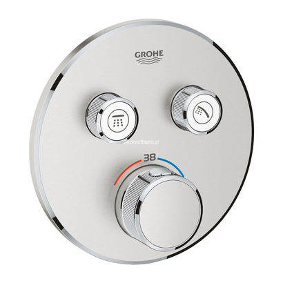 Grohe Grohtherm SmartControl 29119DC0 Supersteel Θερμοστατική Μπαταρία Εντοιχισμού 2 Ροών