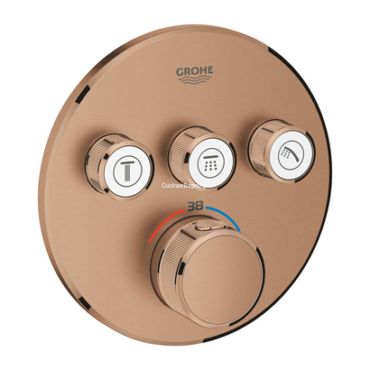 Grohe Grohtherm SmartControl 29121DL0 Brushed Warm Sunset Θερμοστατική Μπαταρία Εντοιχισμού 3 Ροών